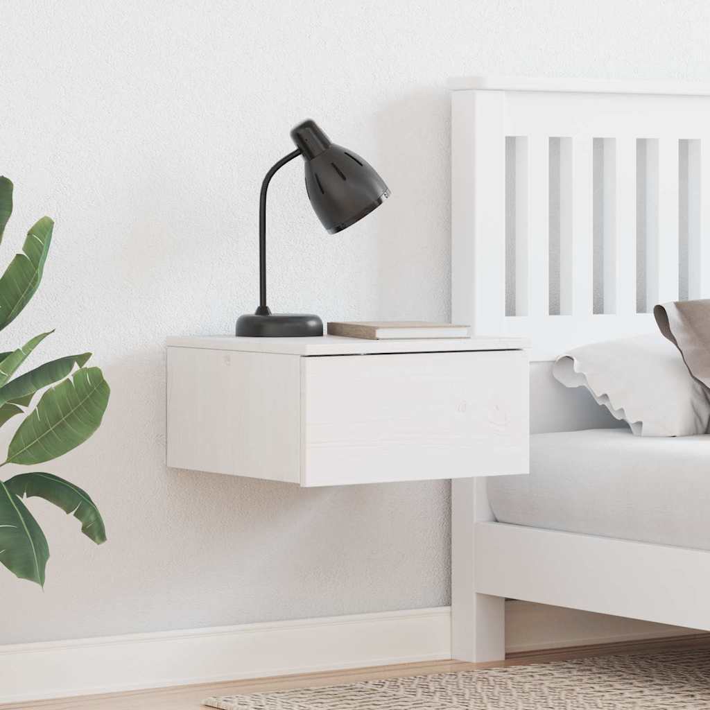 Nachttisch 2 pcs Weiß 37 x 35 x 18,5 cm Massivholz Kiefer